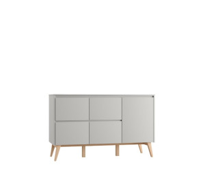 Kumode ar 4 atvilktnēm un durvīm (Classy Gray kolekcija)